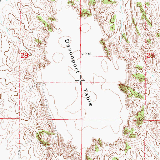 Topographic Map of Davenport Table, NE