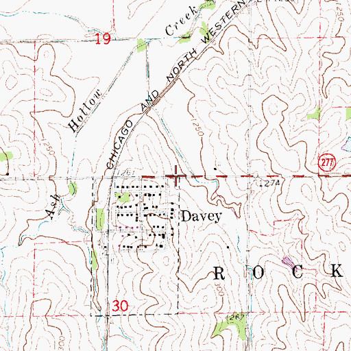Topographic Map of Davey, NE