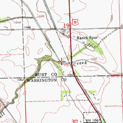 Topographic Map of Davis Creek, NE
