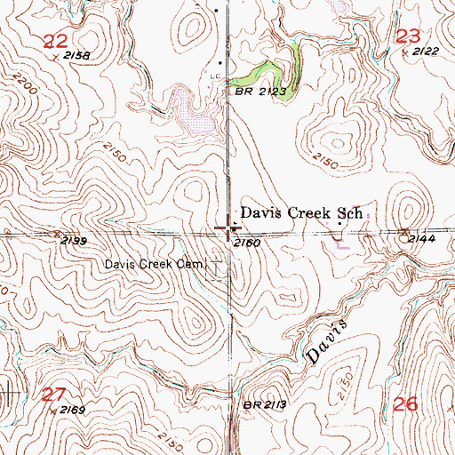 Topographic Map of Davis Creek School, NE