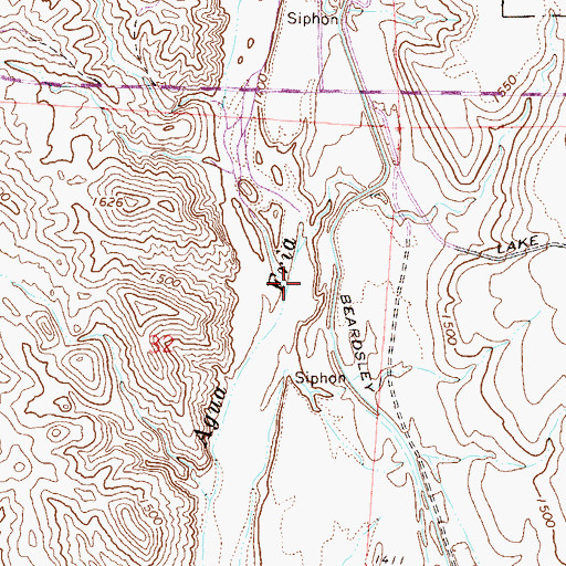 Topographic Map of Morgan City Wash, AZ