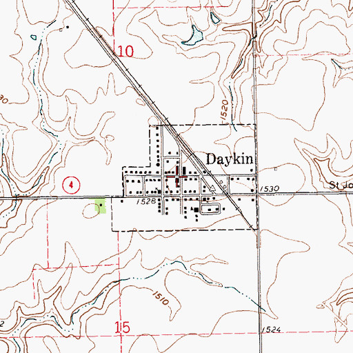 Topographic Map of Daykin, NE