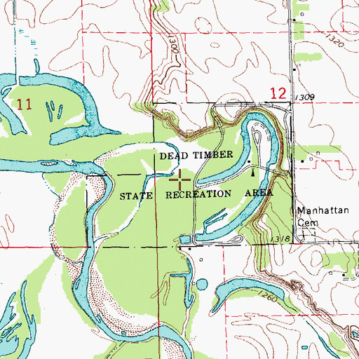 Topographic Map of Dead Timber State Recreation Area, NE