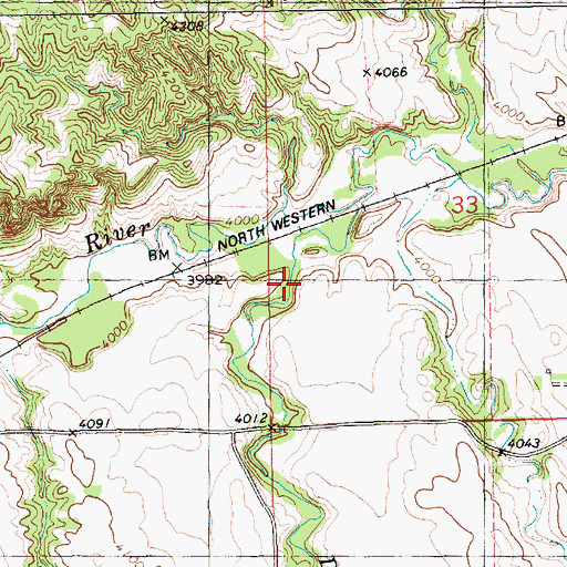Topographic Map of Deep Creek, NE