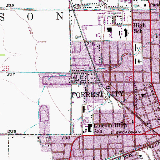 Topographic Map of Township of Madison, AR