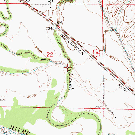 Topographic Map of Deep Creek, NE