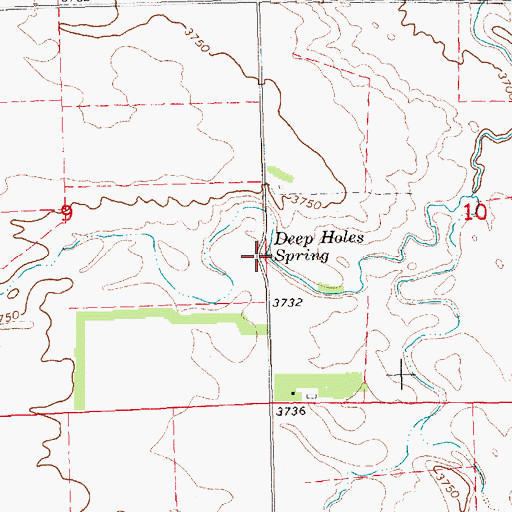 Topographic Map of Deep Holes Spring, NE
