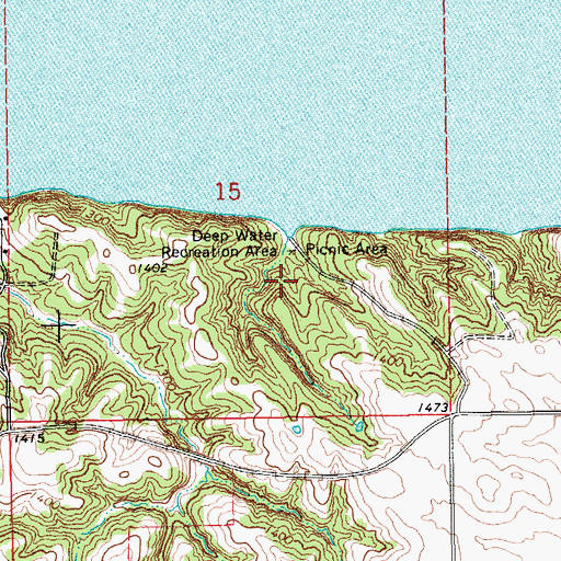 Topographic Map of Deep Water Recreation Area, NE