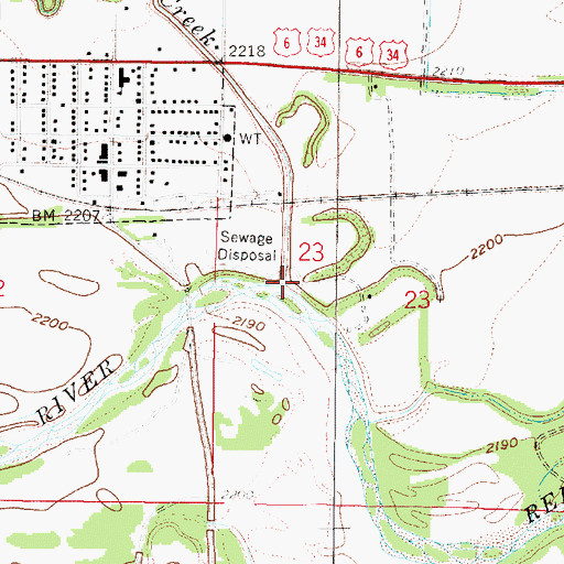 Topographic Map of Deer Creek, NE