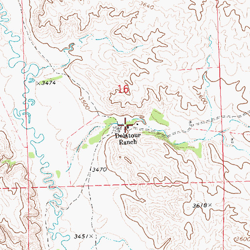 Topographic Map of Delatour Ranch, NE