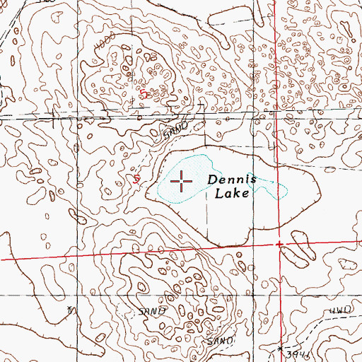 Topographic Map of Dennis Lake, NE