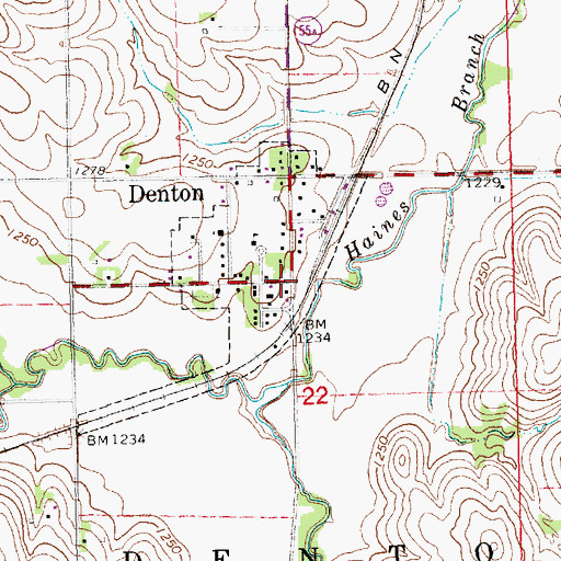 Topographic Map of Denton, NE