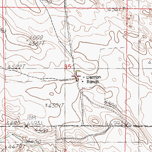 Topographic Map of Denton Ranch, NE
