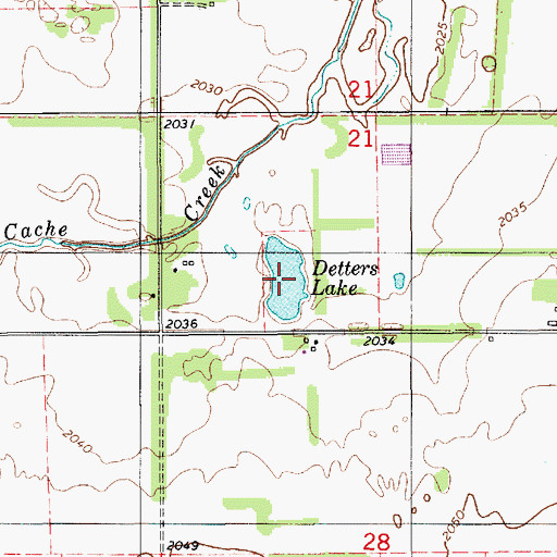 Topographic Map of Detters Lake, NE