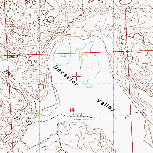 Topographic Map of Devasier Valley, NE