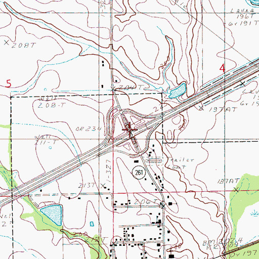 Topographic Map of Interchange 233, AR