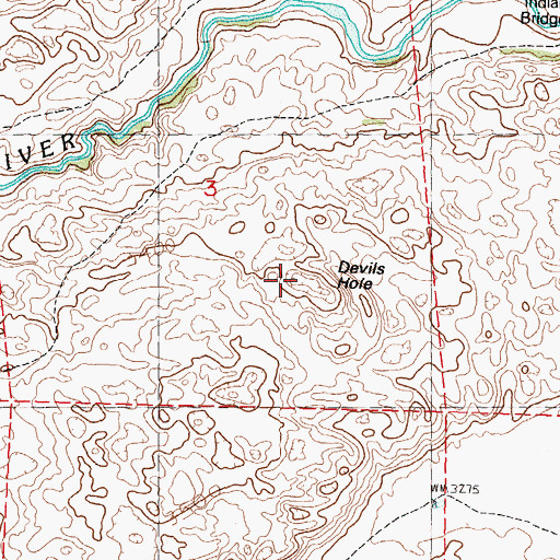 Topographic Map of Devils Hole, NE