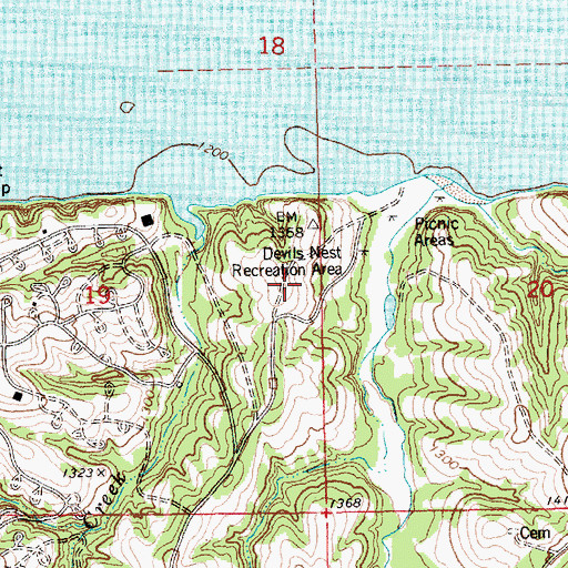 Topographic Map of Devils Nest Recreation Area, NE