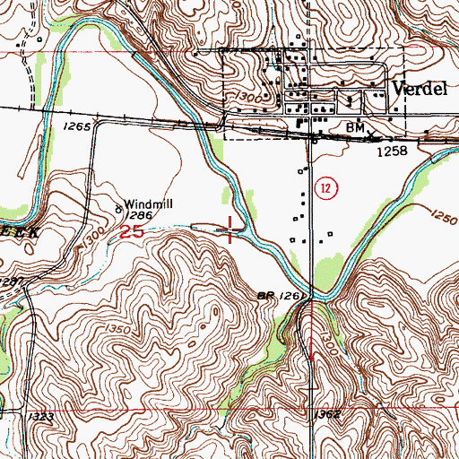 Topographic Map of Dewey Creek, NE