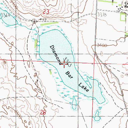 Topographic Map of Diamond Bar Lake, NE