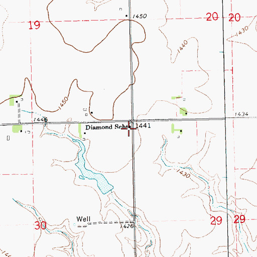 Topographic Map of Diamond Public School, NE