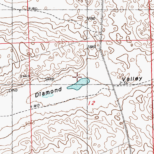 Topographic Map of Diamond Valley, NE