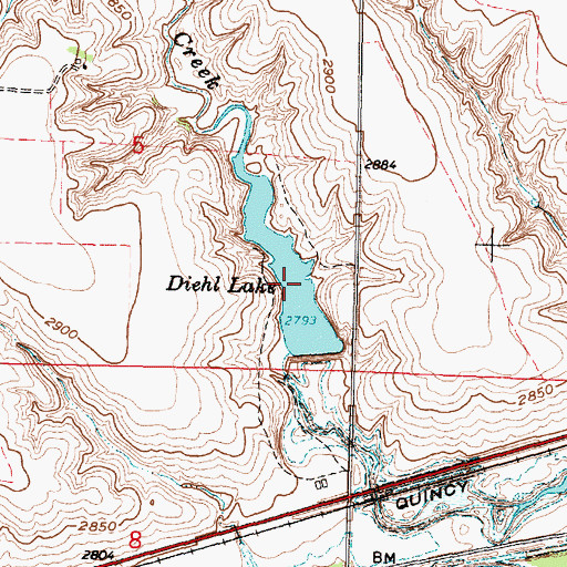 Topographic Map of Diehl Lake, NE