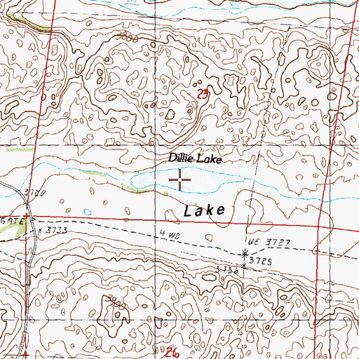 Topographic Map of Dillie Lake, NE