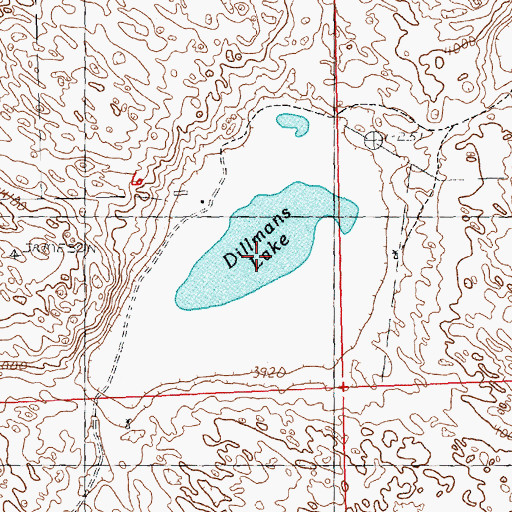 Topographic Map of Dillmans Lake, NE