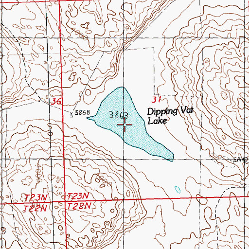 Topographic Map of Dipping Vat Lake, NE