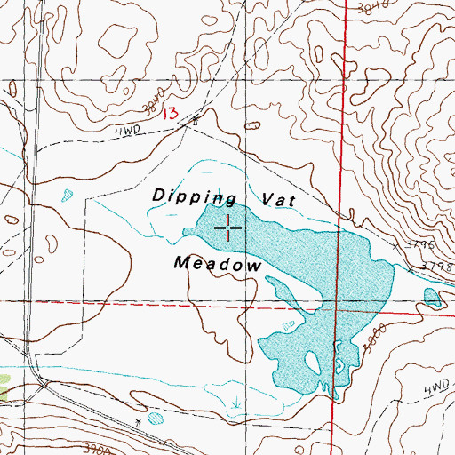 Topographic Map of Dipping Vat Meadow, NE