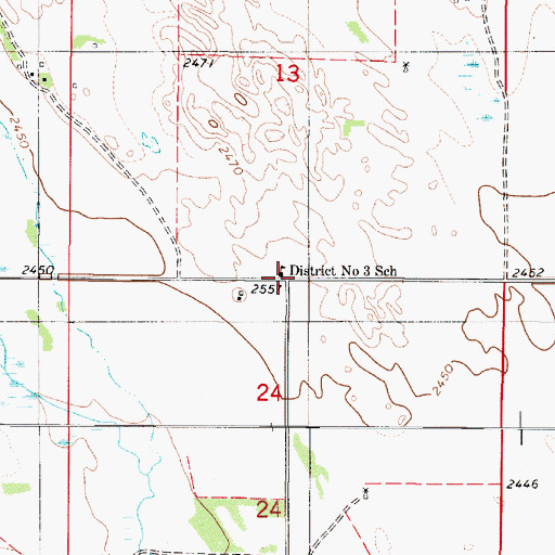 Topographic Map of District Number 3 School, NE