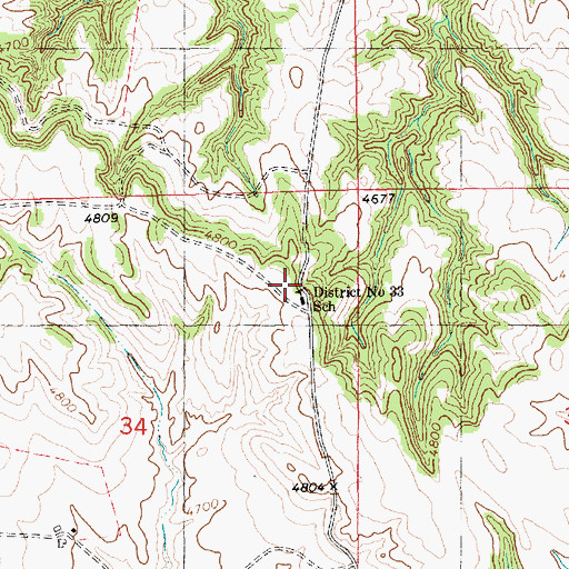 Topographic Map of District Elementary School 33, NE