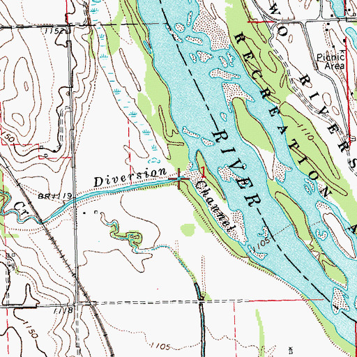 Topographic Map of Diversion Channel, NE