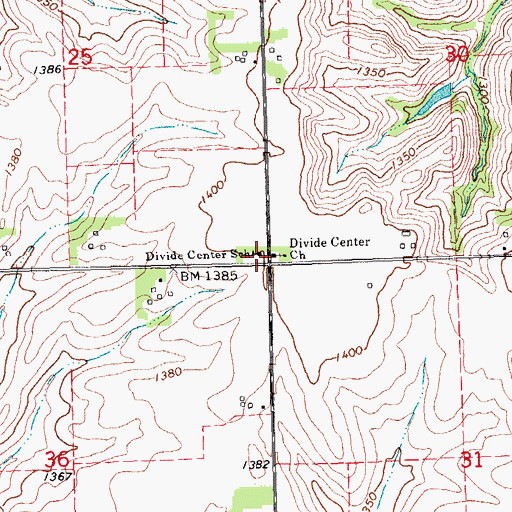 Topographic Map of Divide Center School, NE