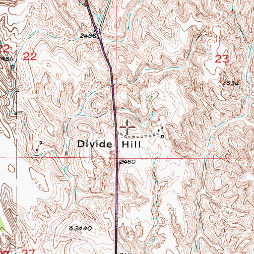 Topographic Map of Divide Hill, NE