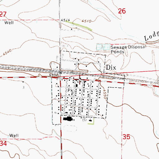 Topographic Map of Dix, NE