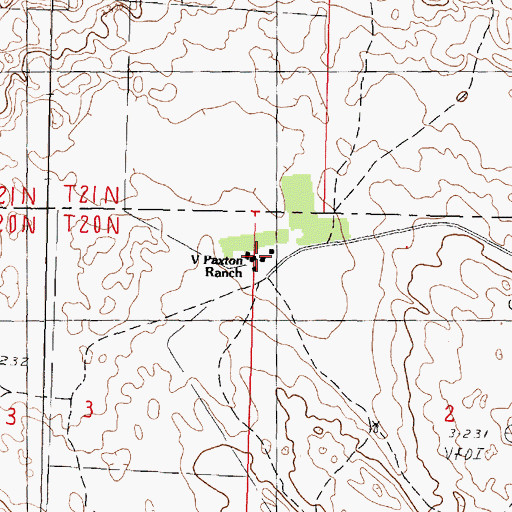Topographic Map of V Paxton Ranch, NE
