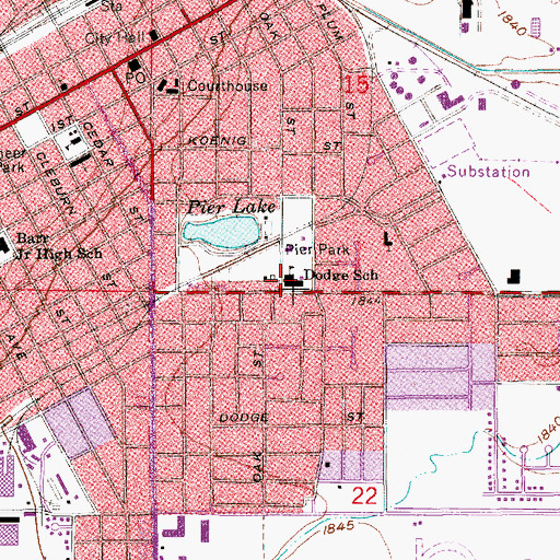 Topographic Map of Dodge School, NE