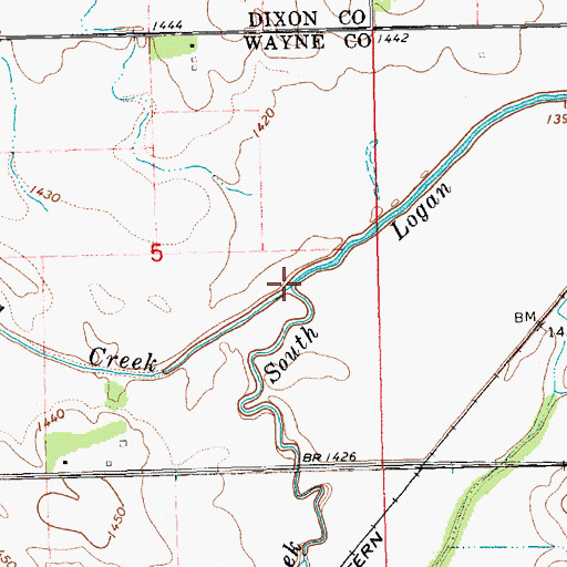 Topographic Map of Dog Creek, NE