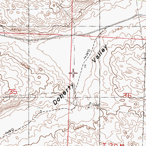 Topographic Map of Doherty Valley, NE