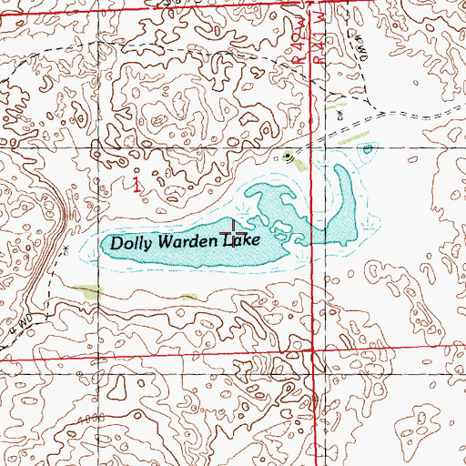 Topographic Map of Dolly Warden Lake, NE