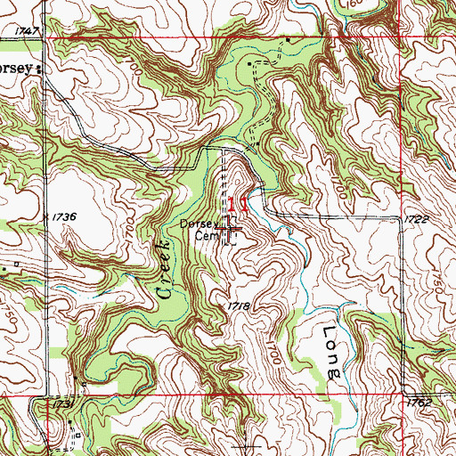 Topographic Map of Dorsey Cemetery, NE