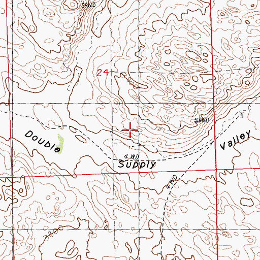 Topographic Map of Double Supply Valley, NE
