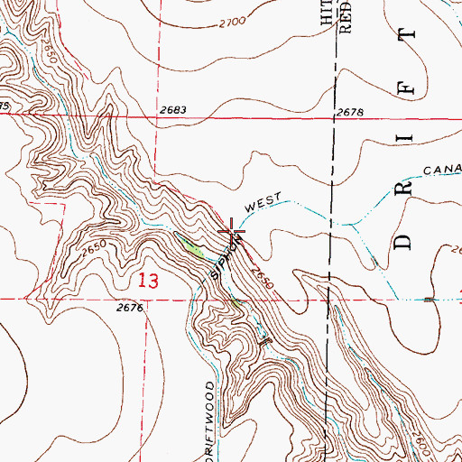 Topographic Map of Driftwood West Canal, NE
