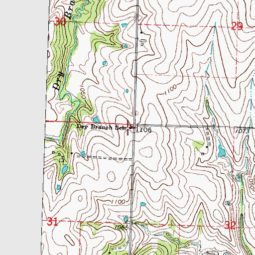 Topographic Map of Dry Branch School, NE