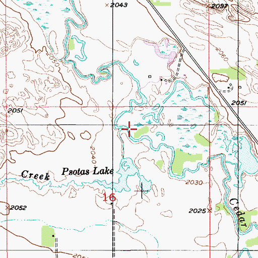 Topographic Map of Dry Cedar Creek, NE