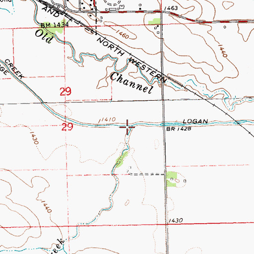 Topographic Map of Dry Creek, NE