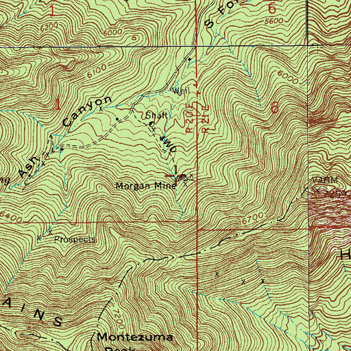 Topographic Map of Morgan Mine, AZ