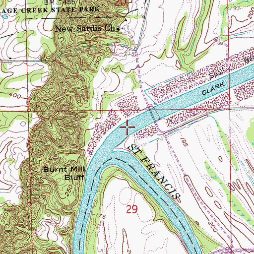 Topographic Map of Big Eddy, AR